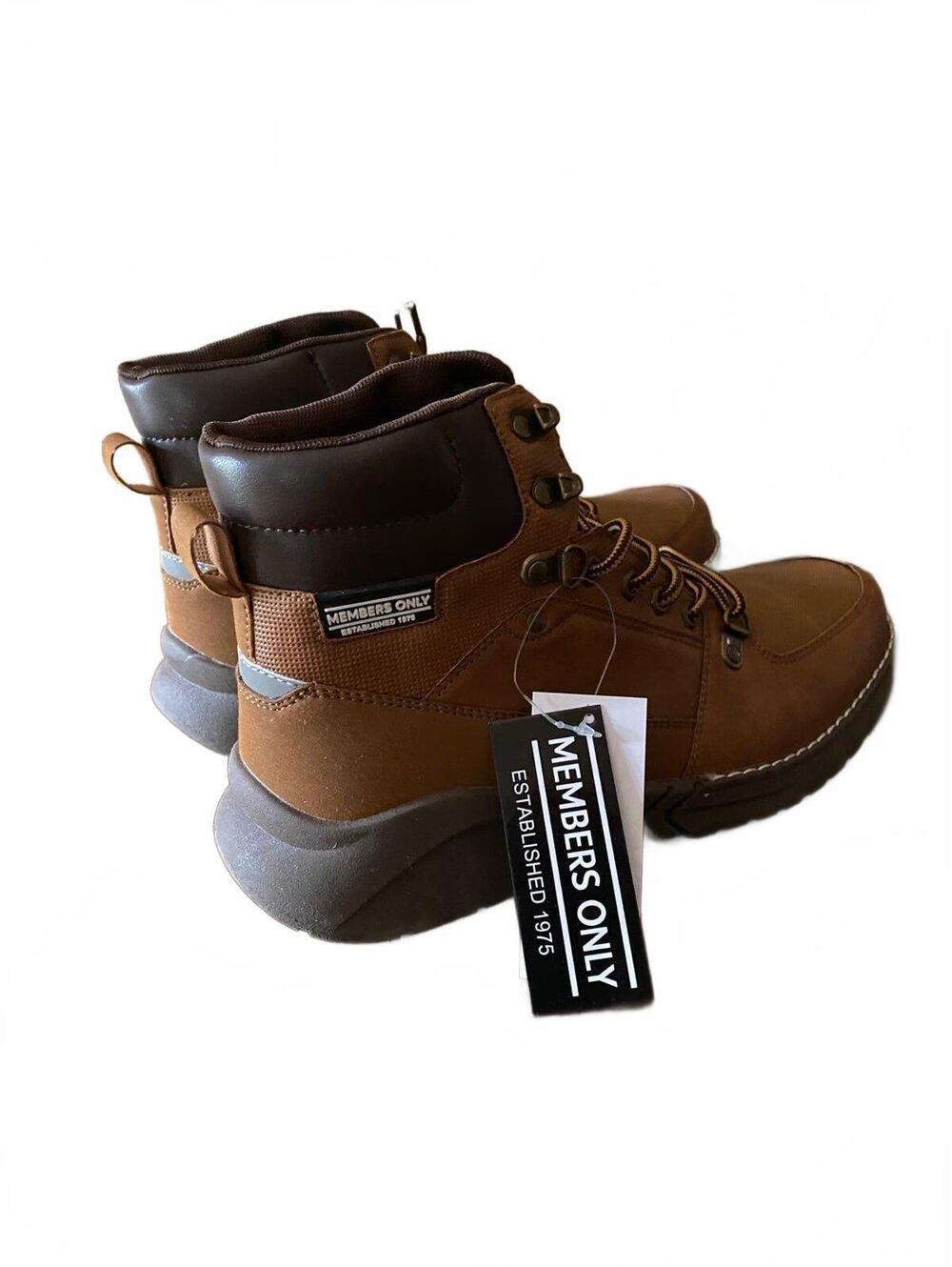 Members Only Mens Moc Toe Boots-8-Tan